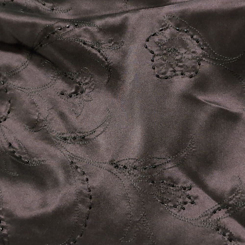 ANN TAYLOR Dark Purple Satin Embroidered Formal Set – Size 6 & 8 - Picture 10 of 11